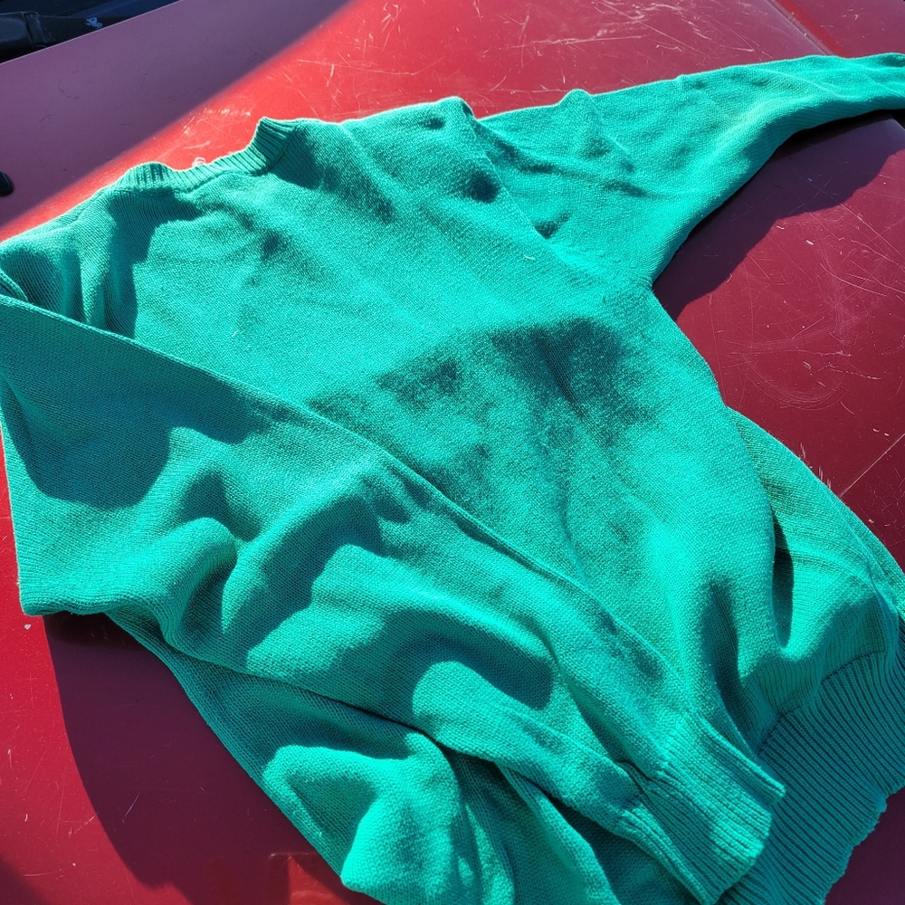 Vintage 90s women's pullover sweater golf leon Levin green sweater size medium - Picture 8 of 12